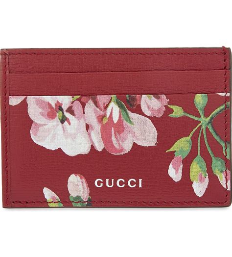 gucci floral card holder